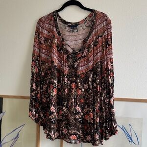 American Eagle Outfitters Boho Floral Blouse